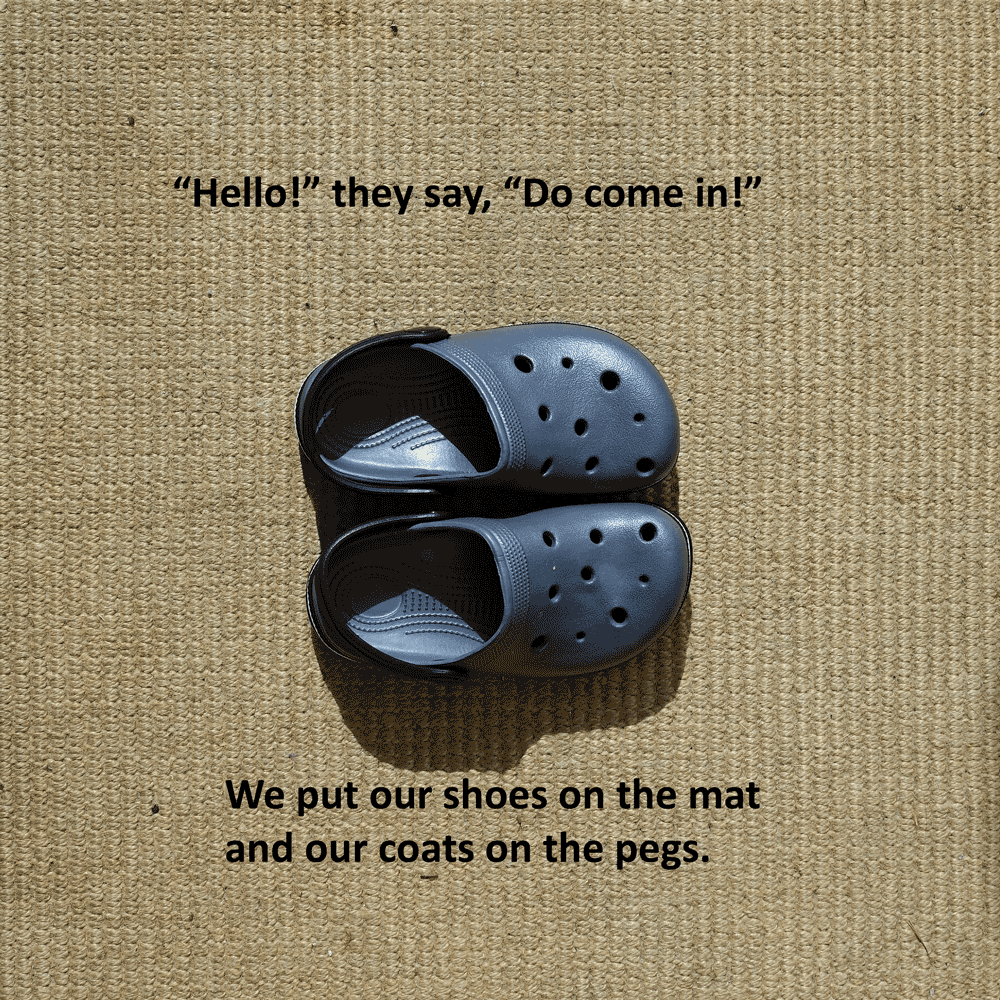 Shoes on mat